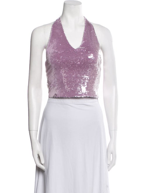 ROTATE Birger Christensen Halterneck Sleeveless Crop Top