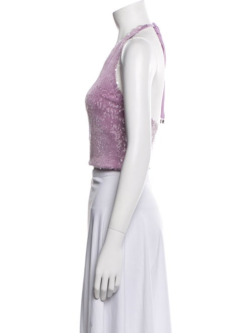 ROTATE Birger Christensen Halterneck Sleeveless Crop Top