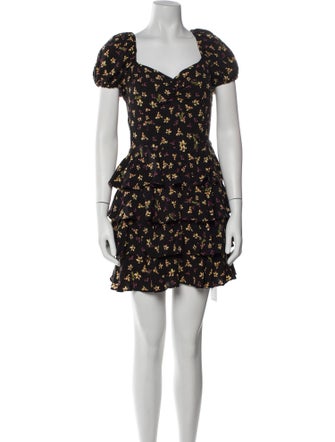 ROTATE Birger Christensen Floral Print Mini Dress