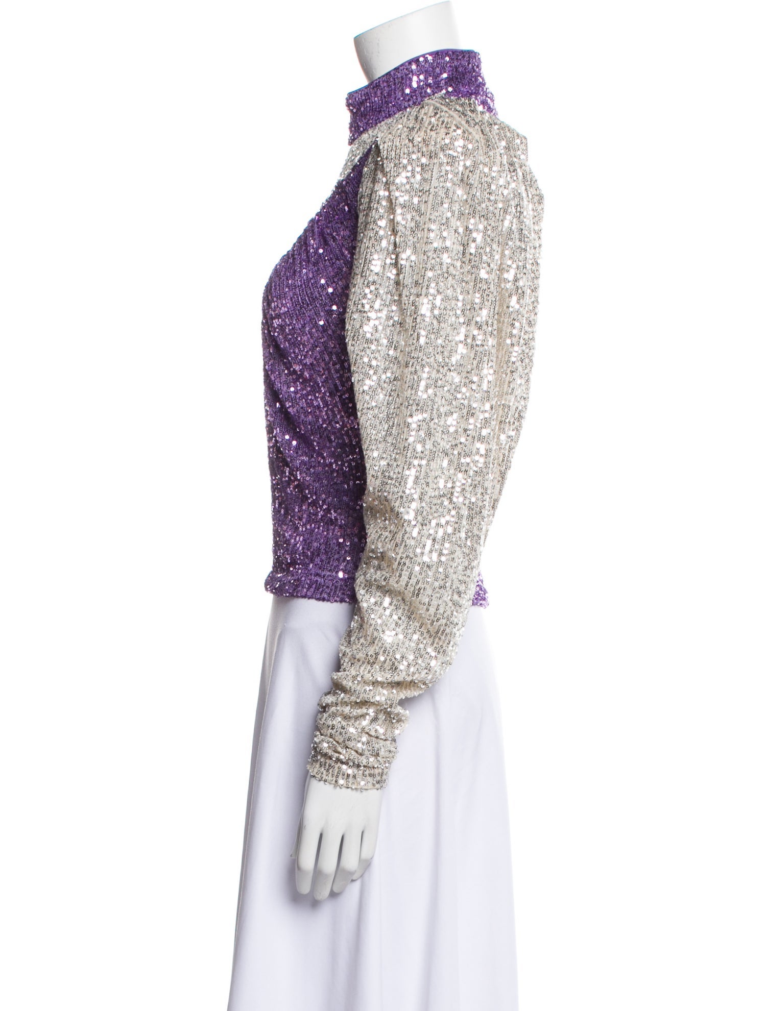 ROTATE Birger Christensen Printed Mock Neck Top