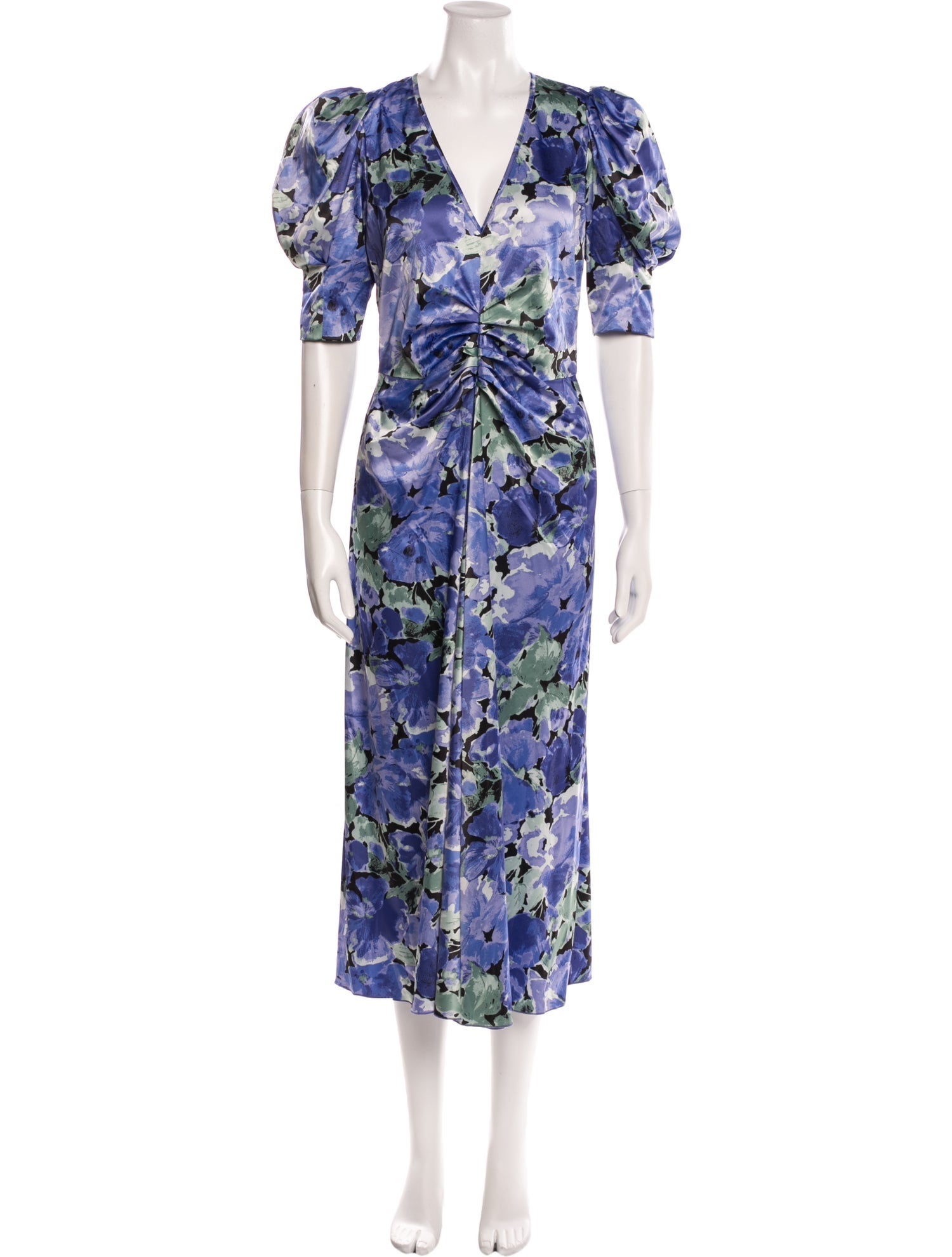 ROTATE Birger Christensen Floral Print Long Dress