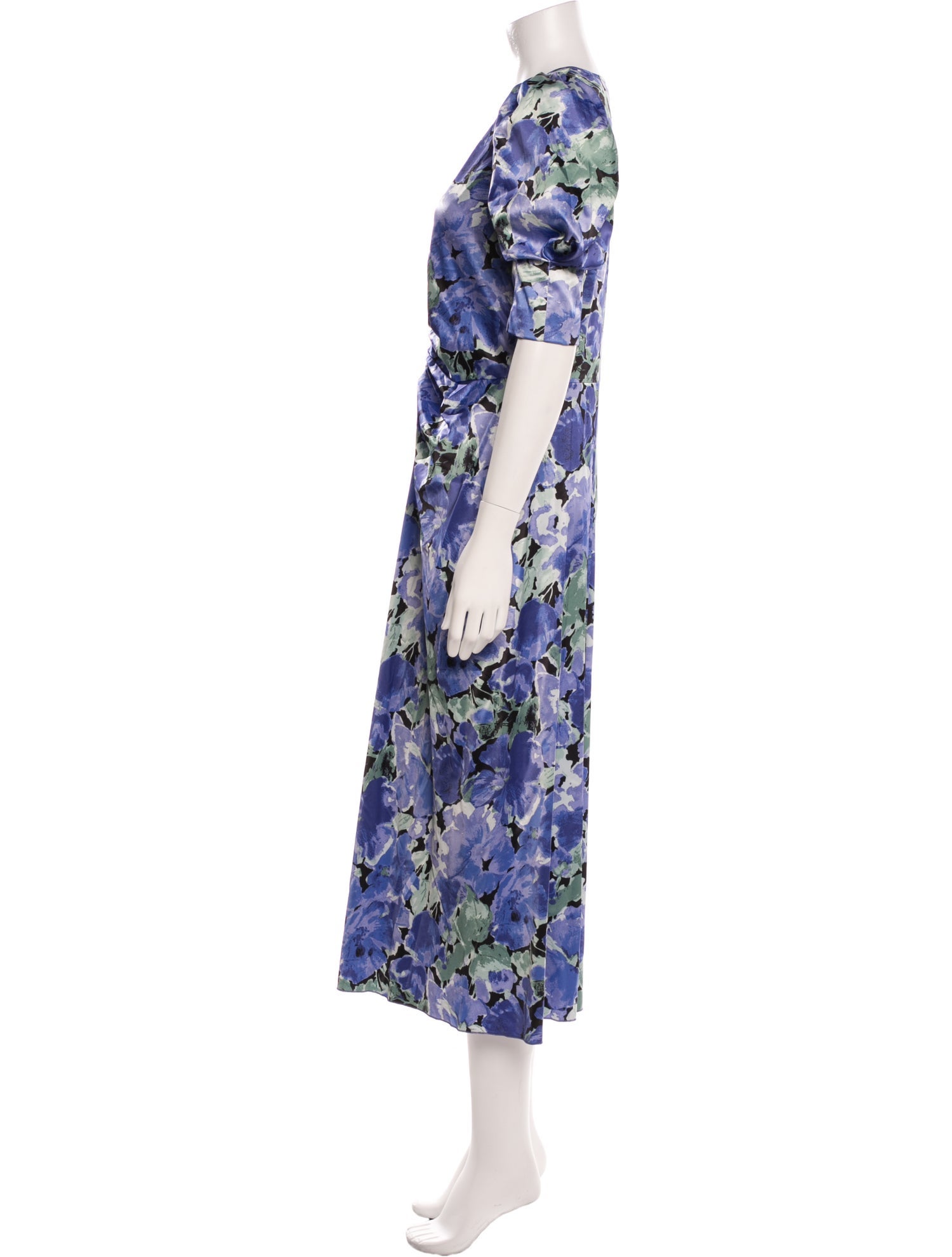 ROTATE Birger Christensen Floral Print Long Dress