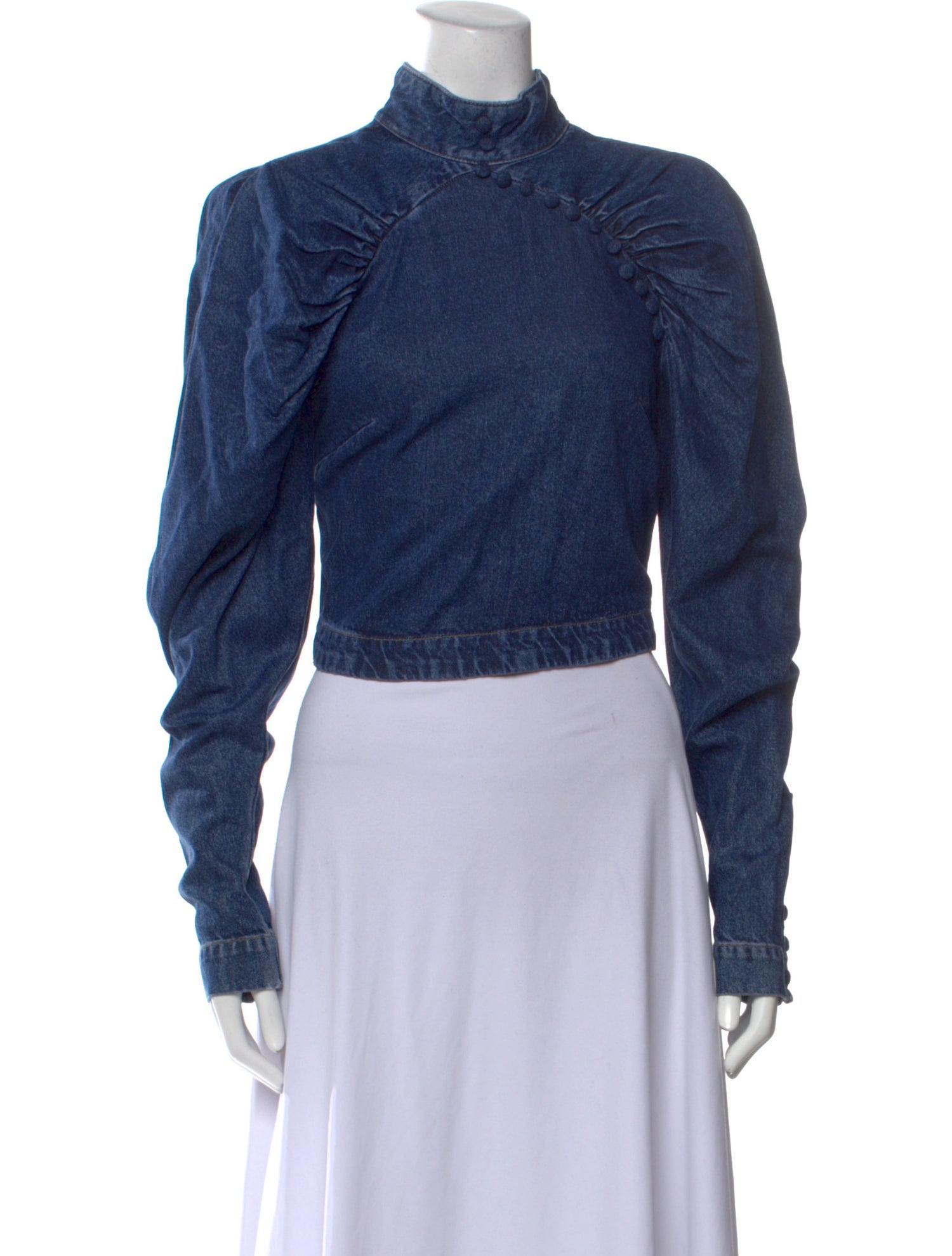 ROTATE Birger Christensen Mock Neck Long Sleeve Crop Top w/ Tags