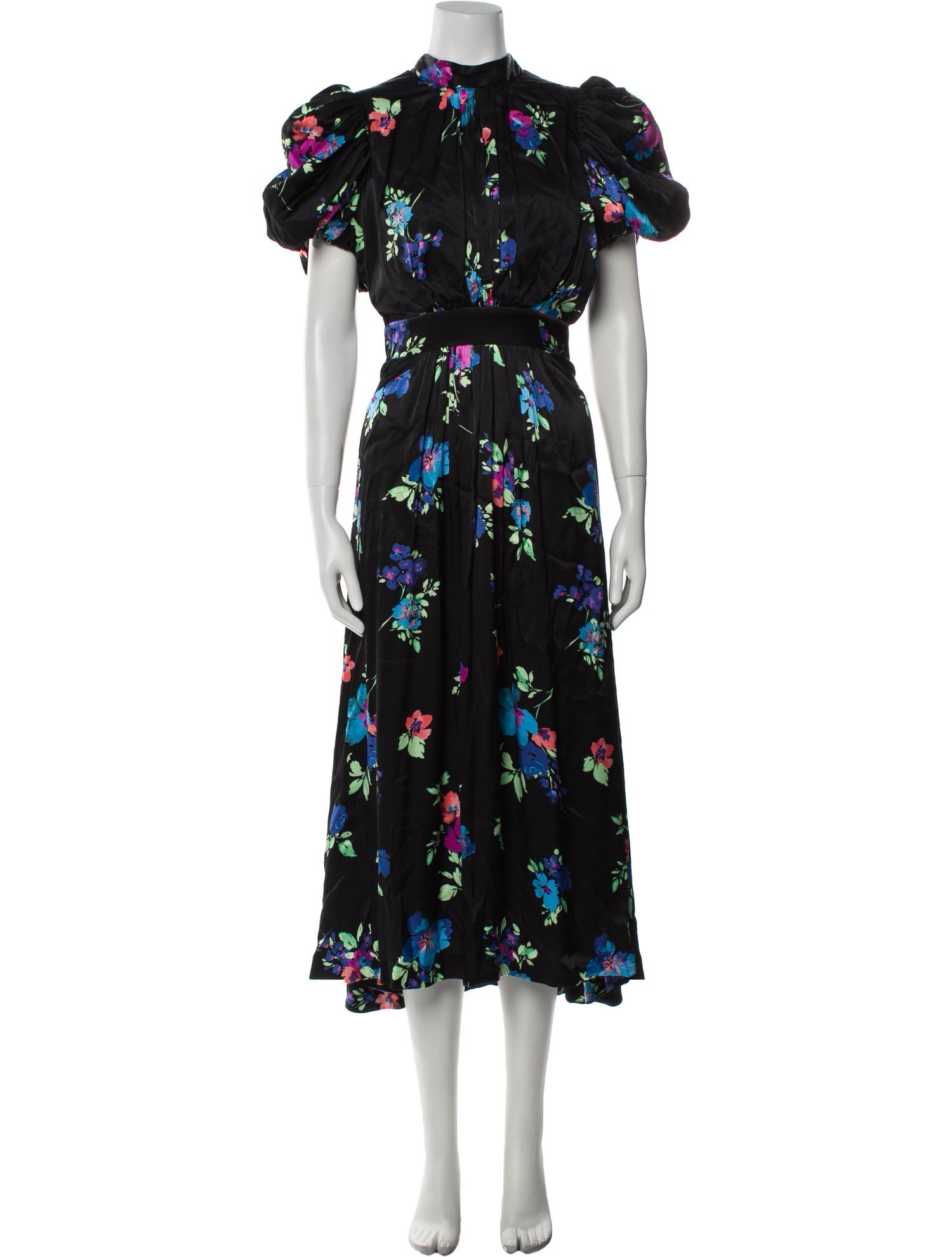 ROTATE Birger Christensen Floral Print Long Dress