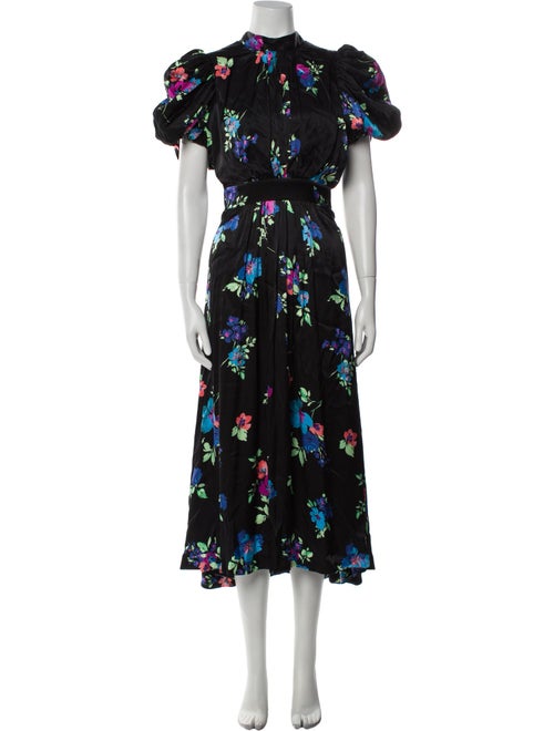 ROTATE Birger Christensen Floral Print Long Dress