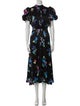 ROTATE Birger Christensen Floral Print Long Dress