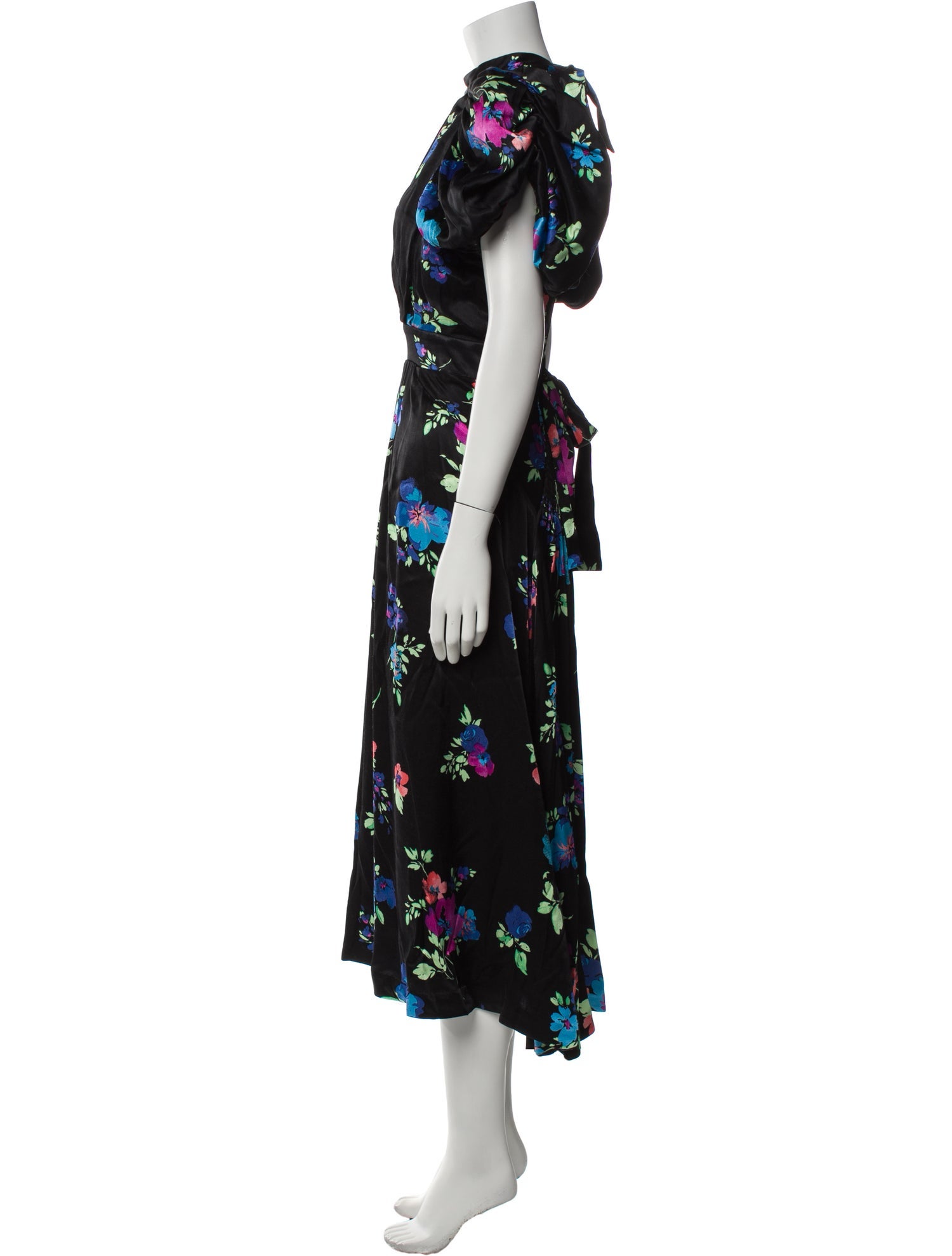 ROTATE Birger Christensen Floral Print Long Dress