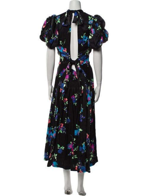 ROTATE Birger Christensen Floral Print Long Dress