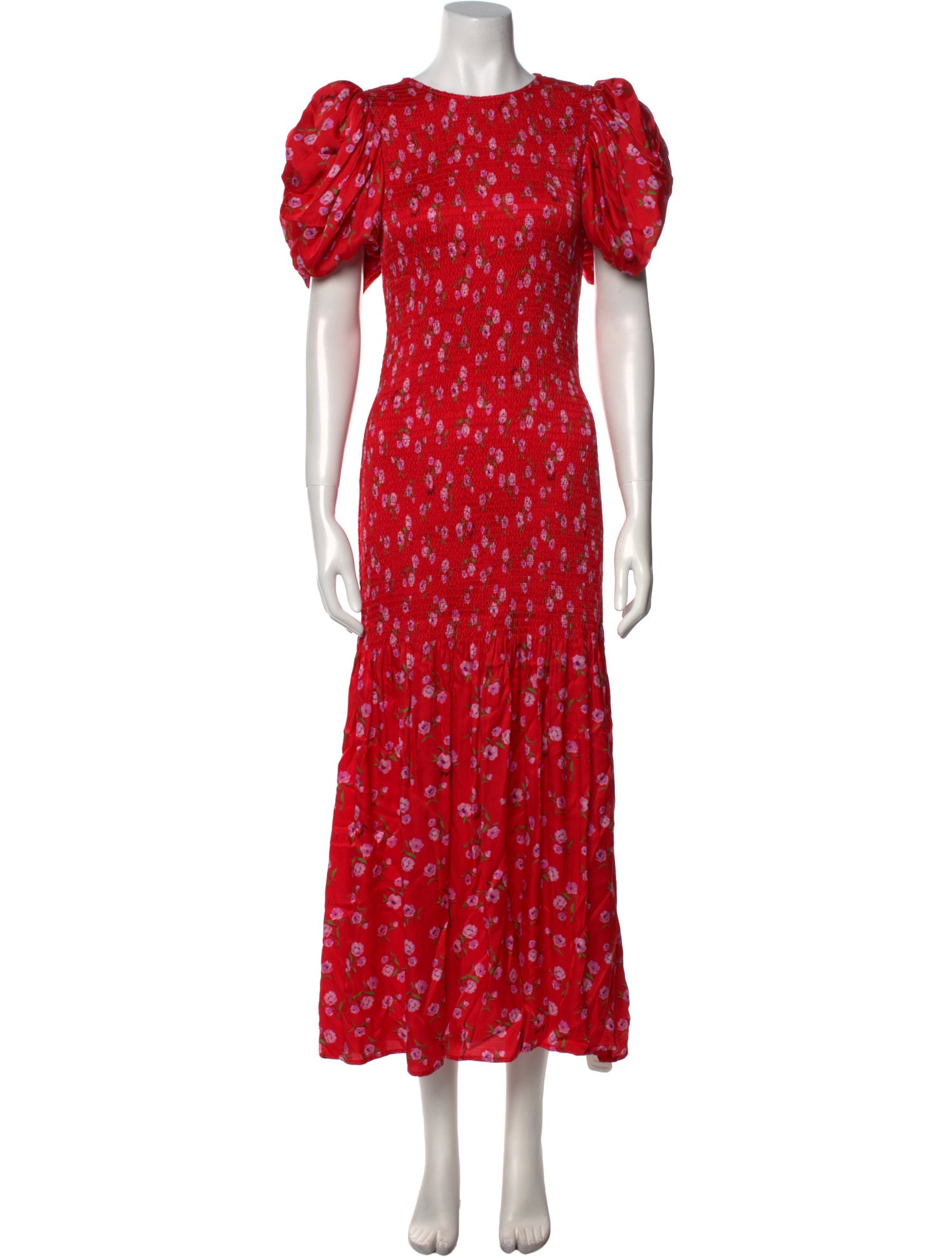 ROTATE Birger Christensen Floral Print Long Dress