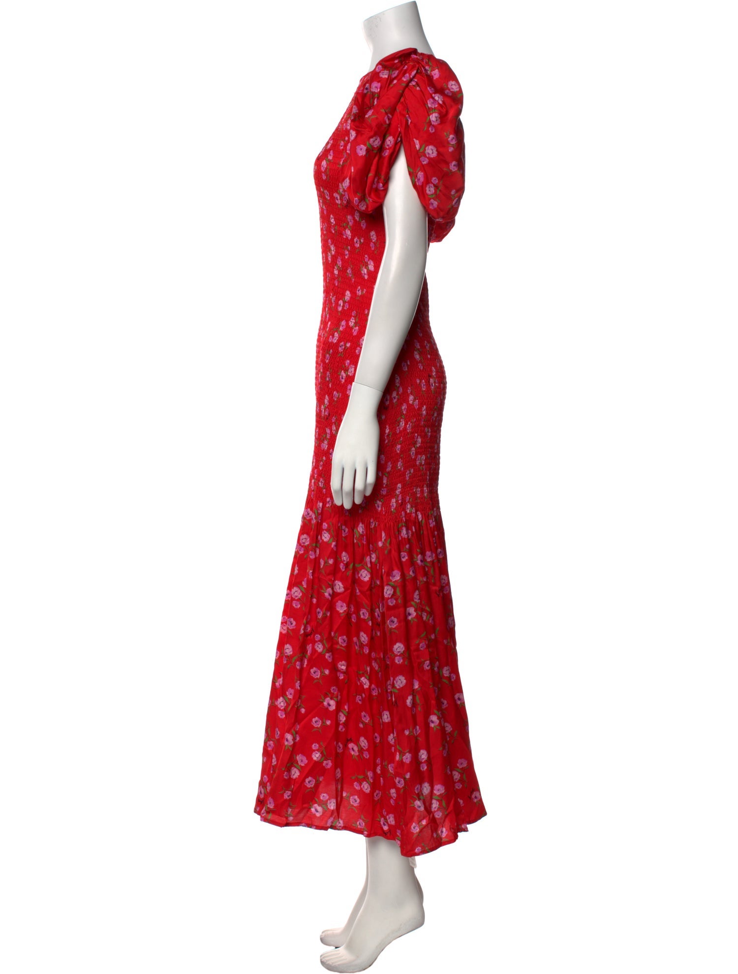ROTATE Birger Christensen Floral Print Long Dress