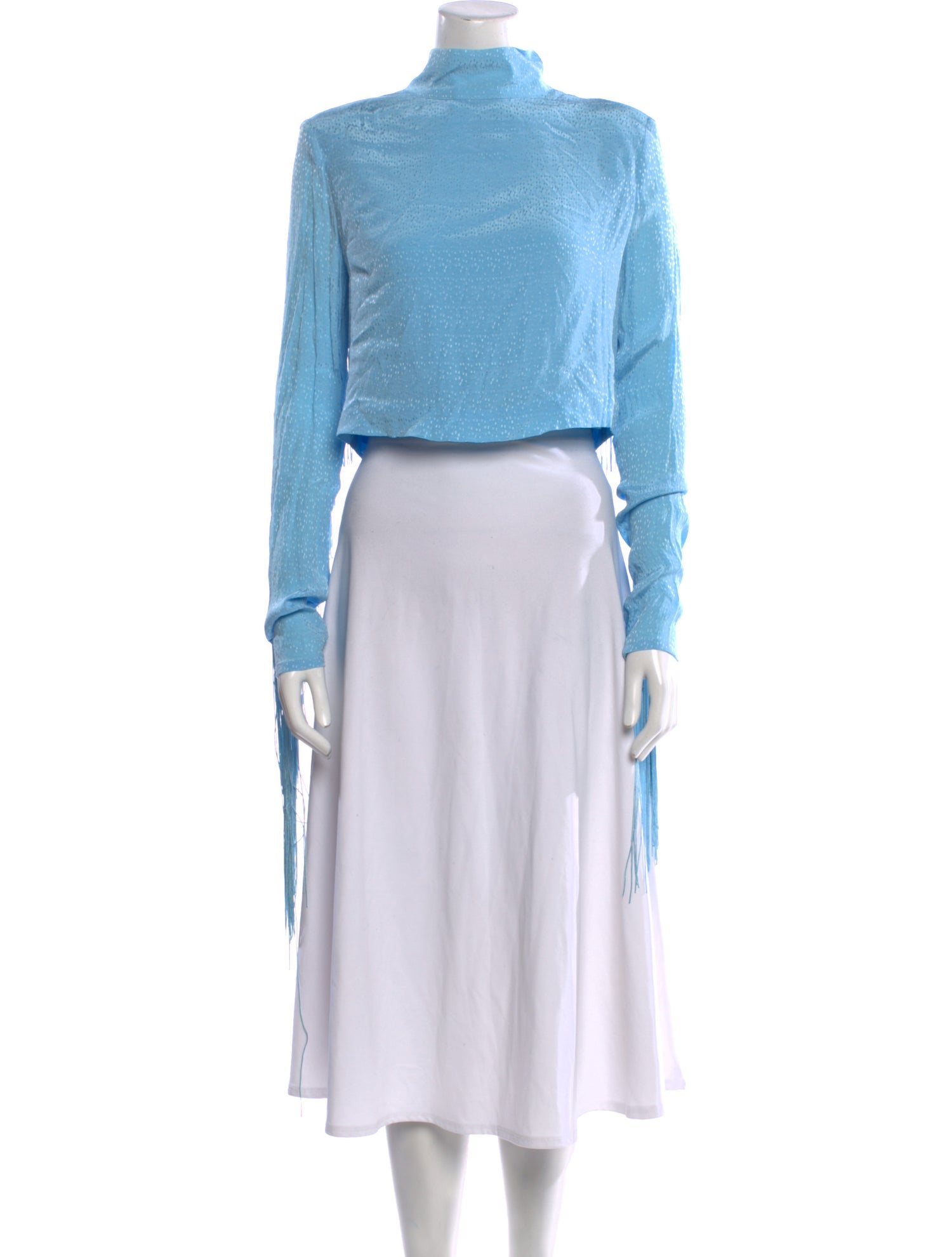 ROTATE Birger Christensen Mock Neck Long Sleeve Crop Top w/ Tags