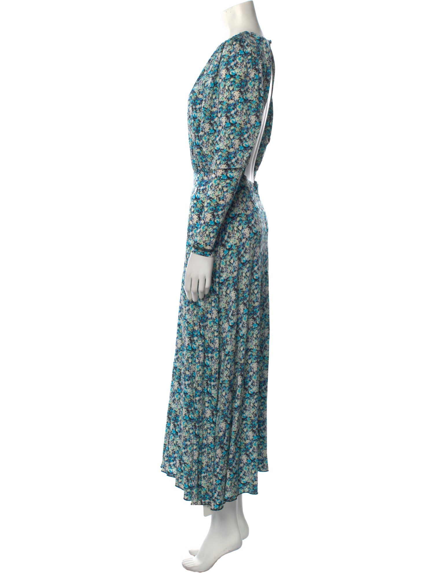 ROTATE Birger Christensen Floral Print Long Dress