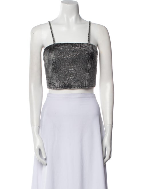 ROTATE Birger Christensen Square Neckline Sleeveless Crop Top