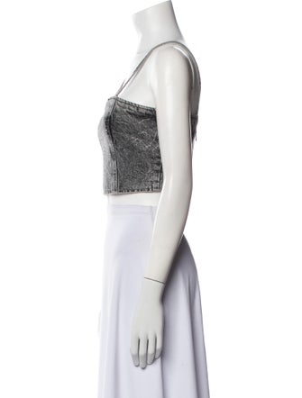 ROTATE Birger Christensen Square Neckline Sleeveless Crop Top