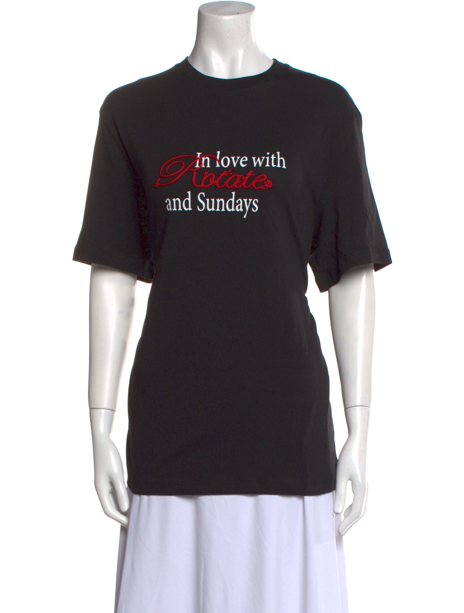 ROTATE Birger Christensen Graphic Print Crew Neck T-Shirt