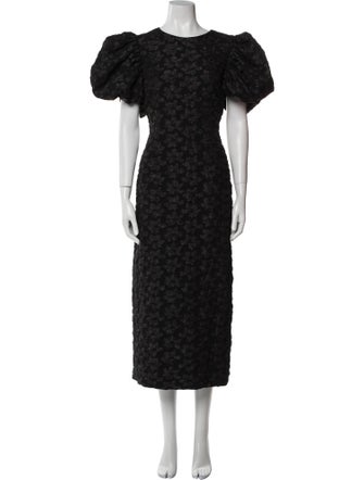 ROTATE Birger Christensen Floral Print Long Dress