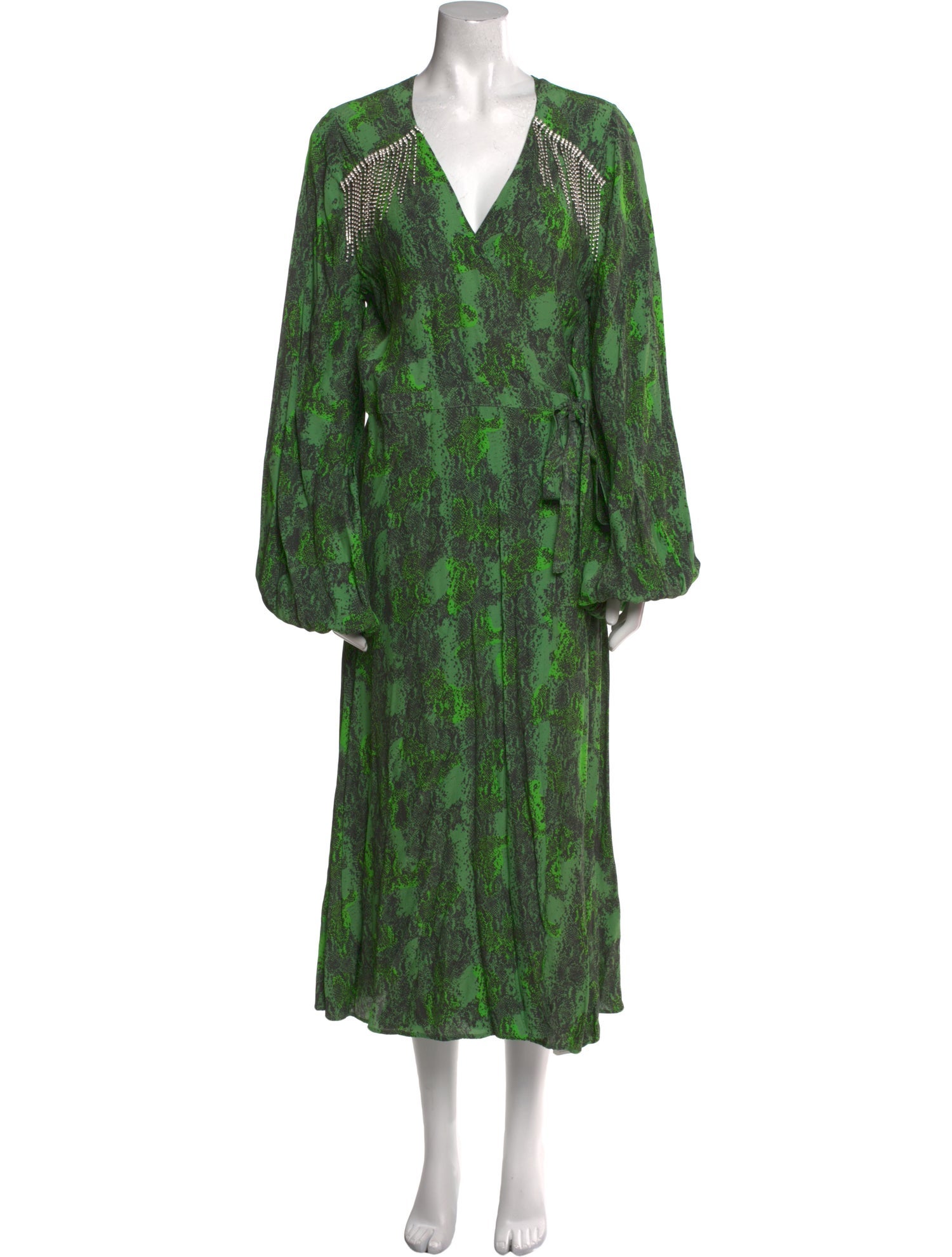 ROTATE Birger Christensen Animal Print Long Dress