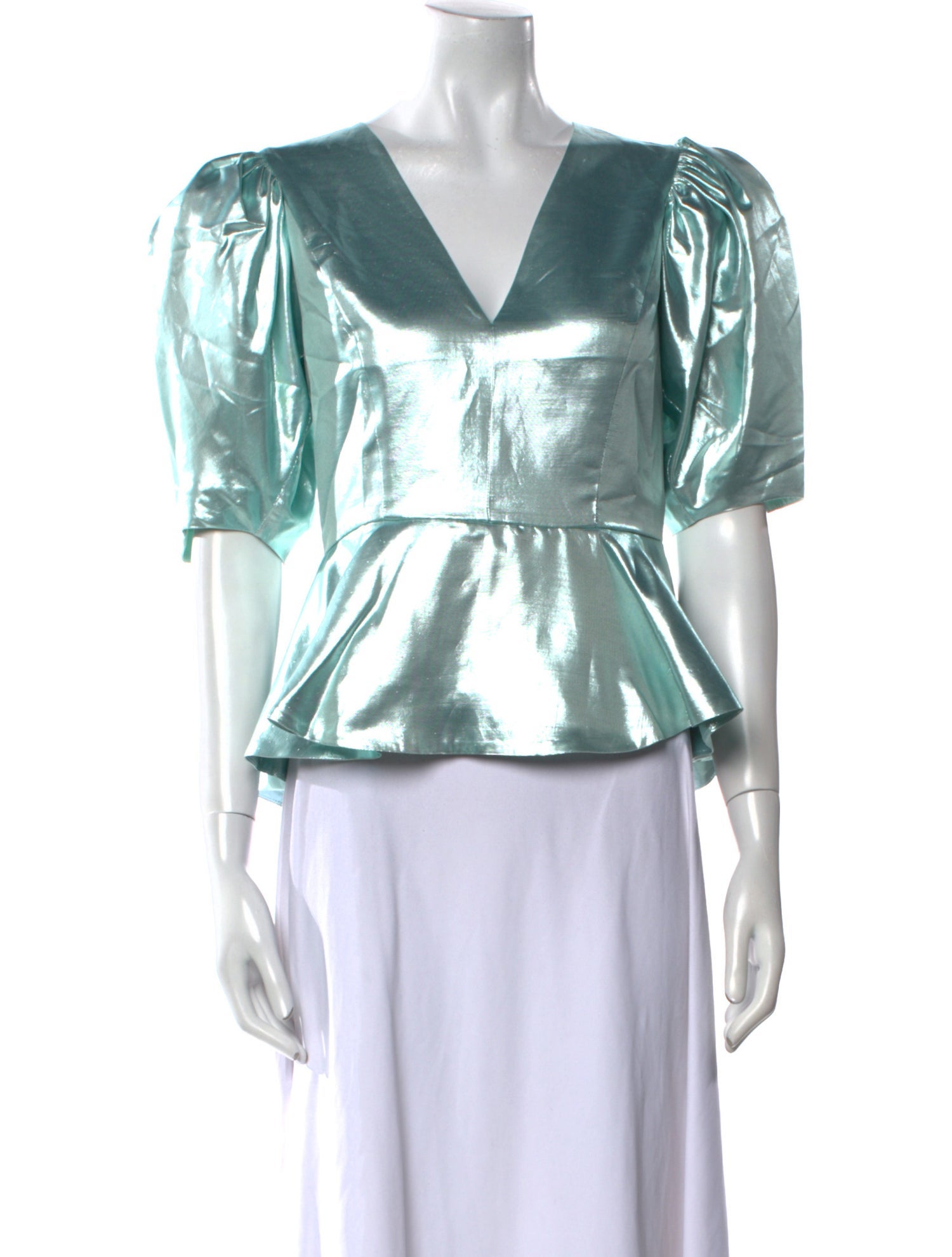 ROTATE Birger Christensen V-Neck Short Sleeve Top