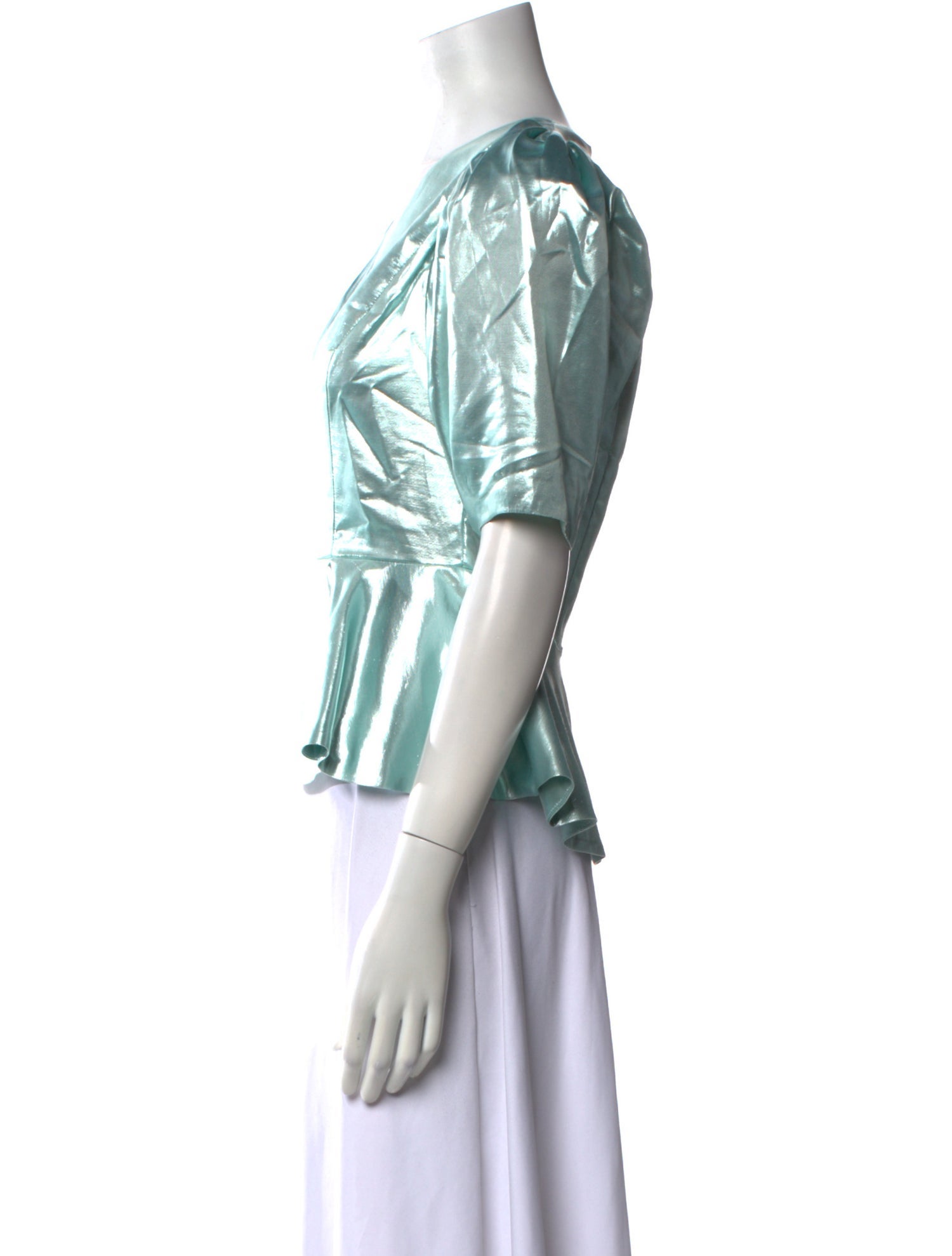 ROTATE Birger Christensen V-Neck Short Sleeve Top