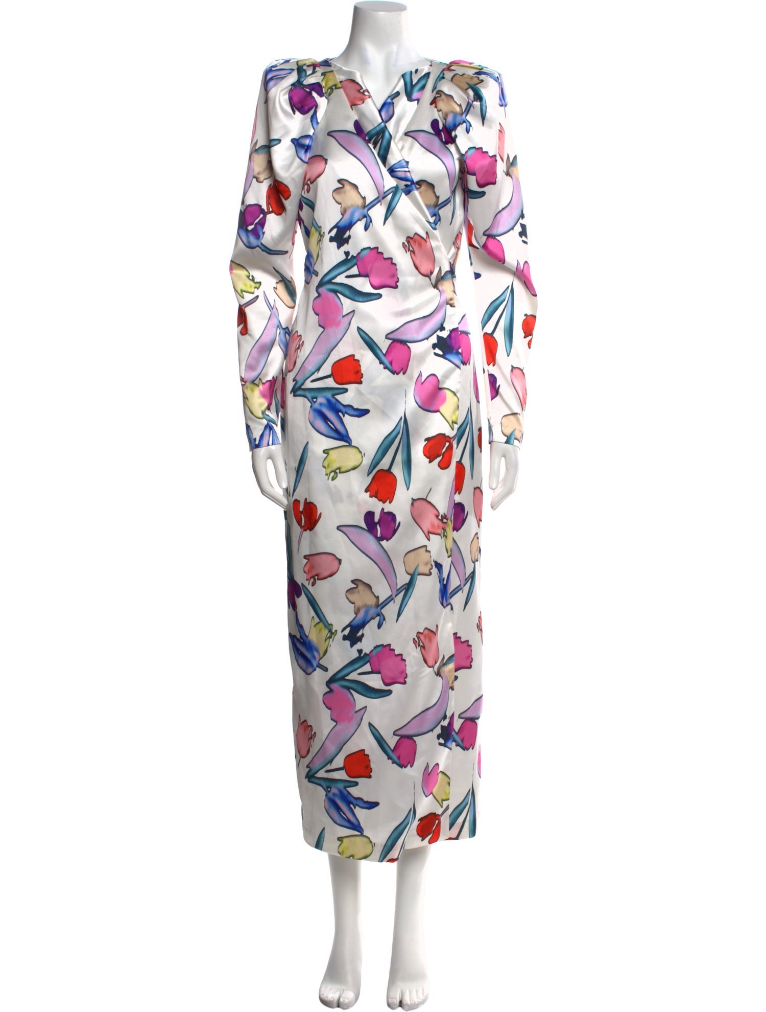 ROTATE Birger Christensen Floral Print Long Dress