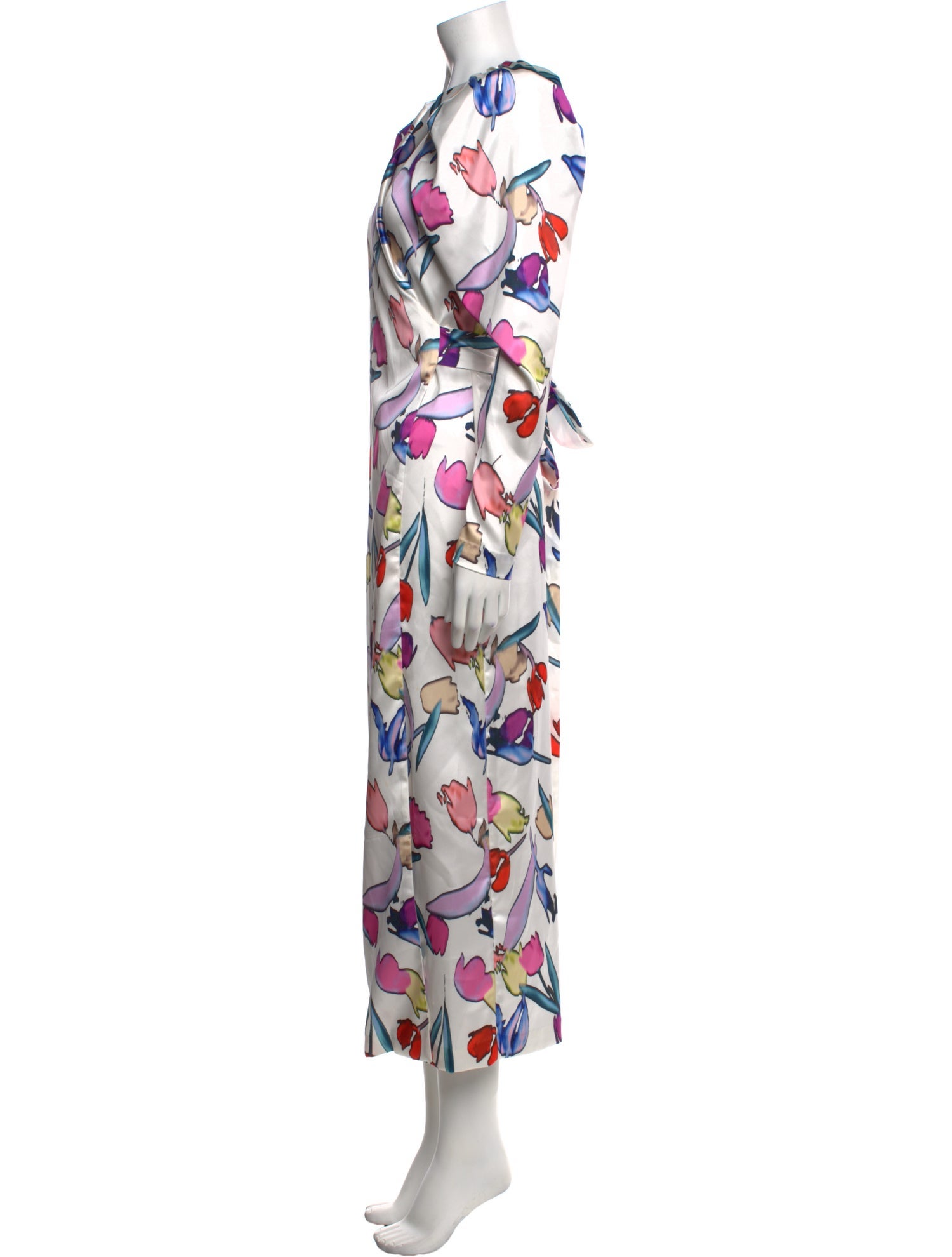 ROTATE Birger Christensen Floral Print Long Dress