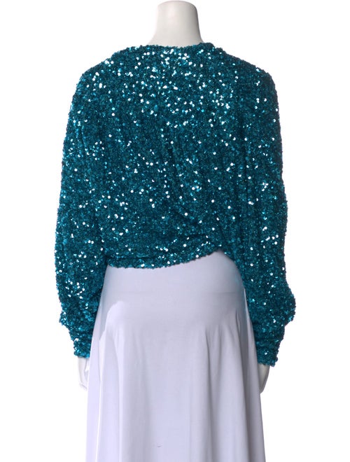 ROTATE Birger Christensen Floral Print One-Shoulder Crop Top