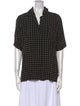 ROTATE Birger Christensen Polka Dot Print Short Sleeve Button-Up Top