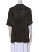 ROTATE Birger Christensen Polka Dot Print Short Sleeve Button-Up Top