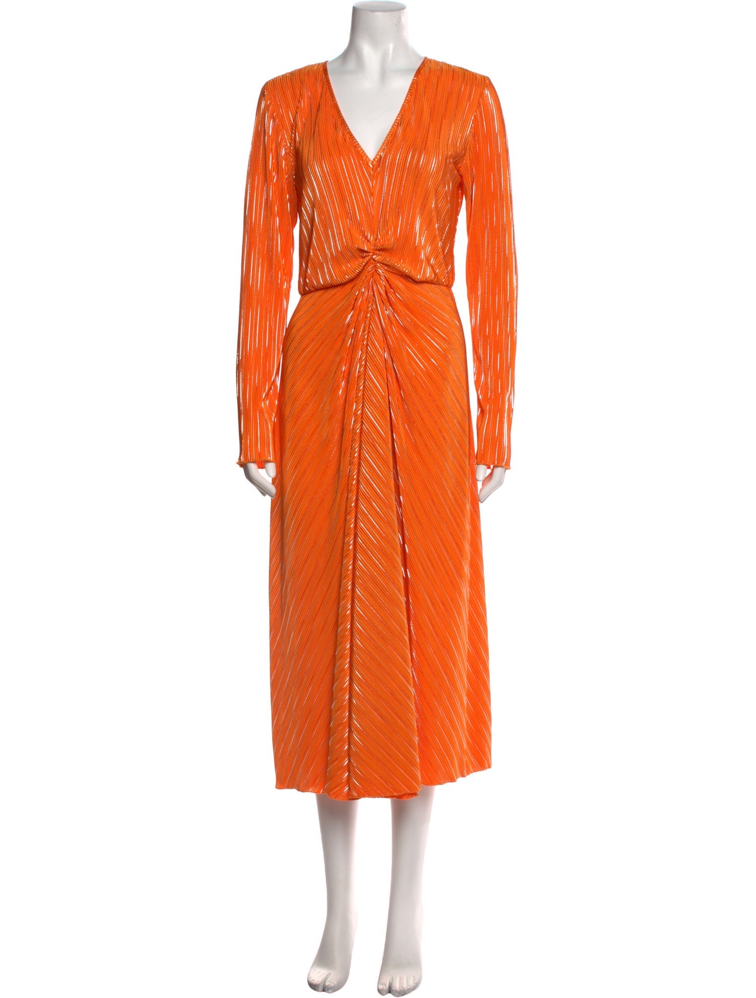 ROTATE Birger Christensen V-Neck Midi Length Dress