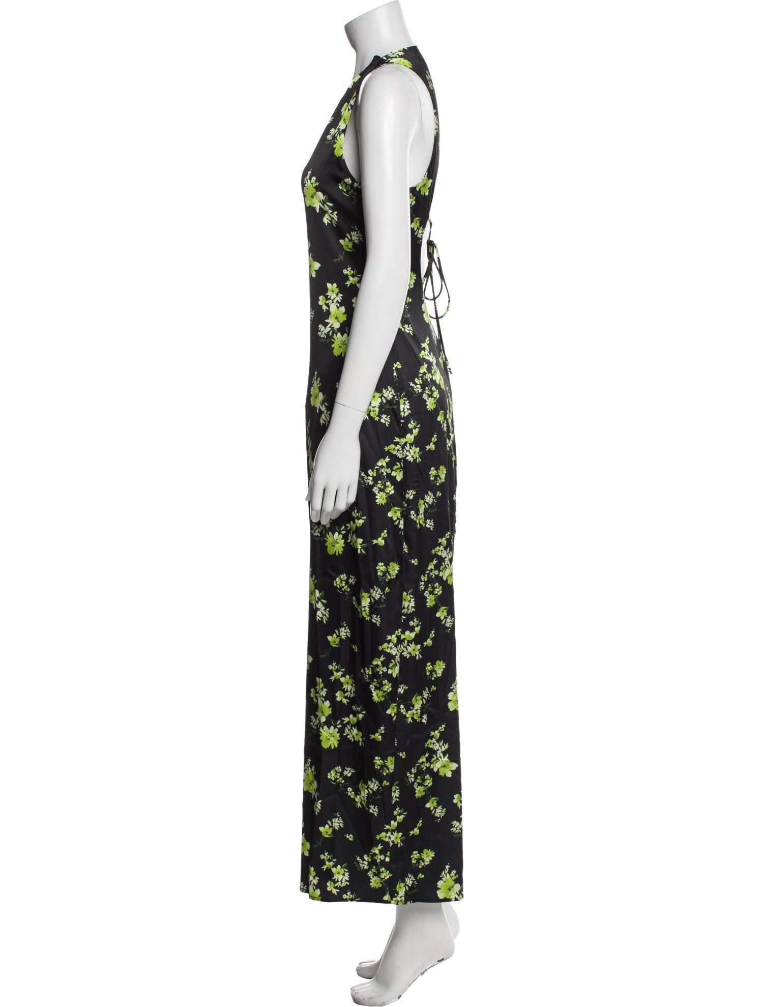 ROTATE Birger Christensen Floral Print Long Dress