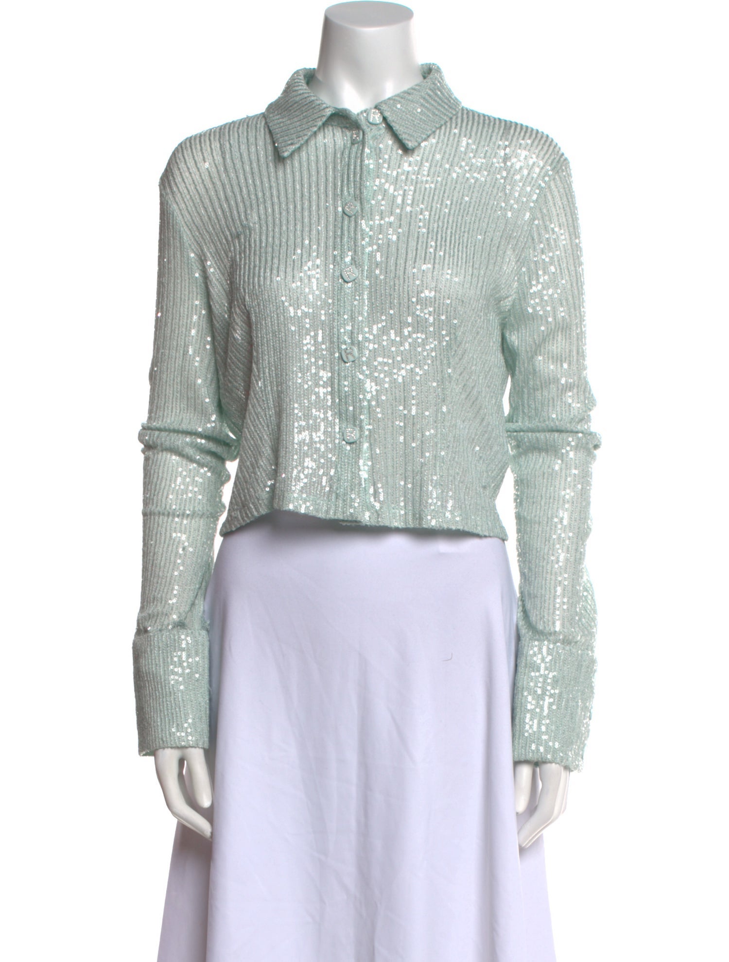 ROTATE Birger Christensen Long Sleeve Crop Top