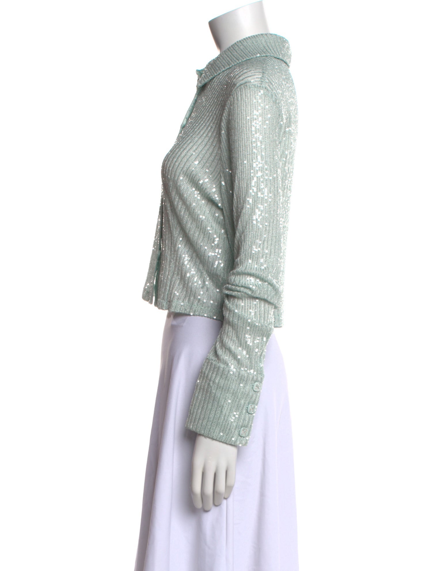 ROTATE Birger Christensen Long Sleeve Crop Top