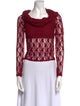 ROTATE Birger Christensen Lace Pattern Cowl Neck Crop Top