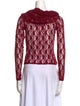 ROTATE Birger Christensen Lace Pattern Cowl Neck Crop Top