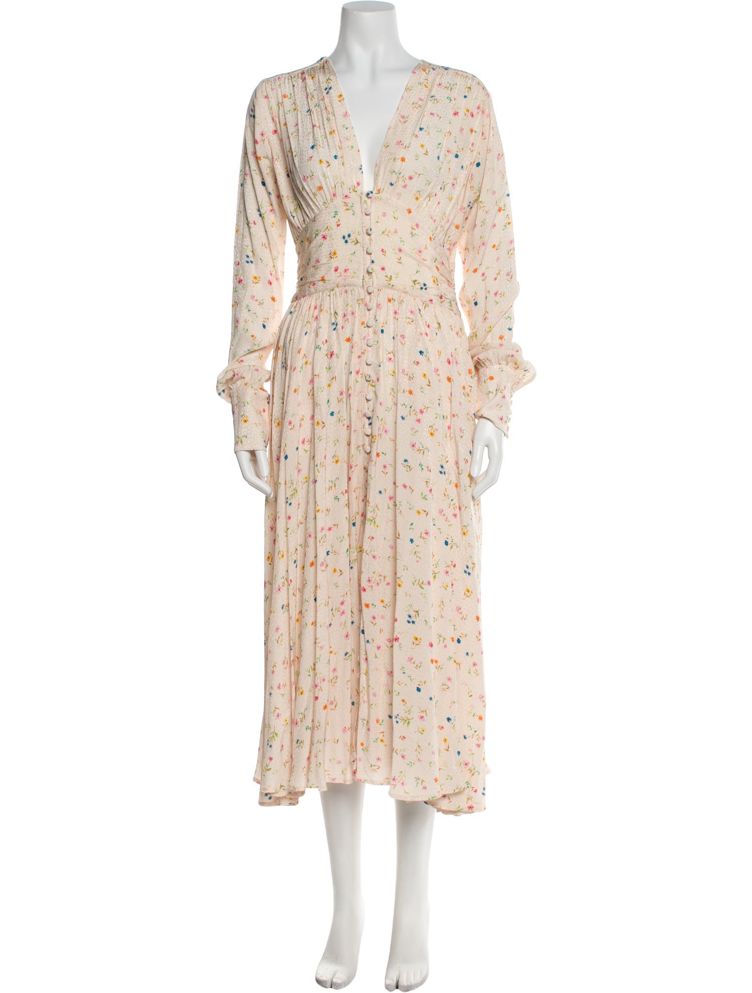 ROTATE Birger Christensen Floral Print Long Dress
