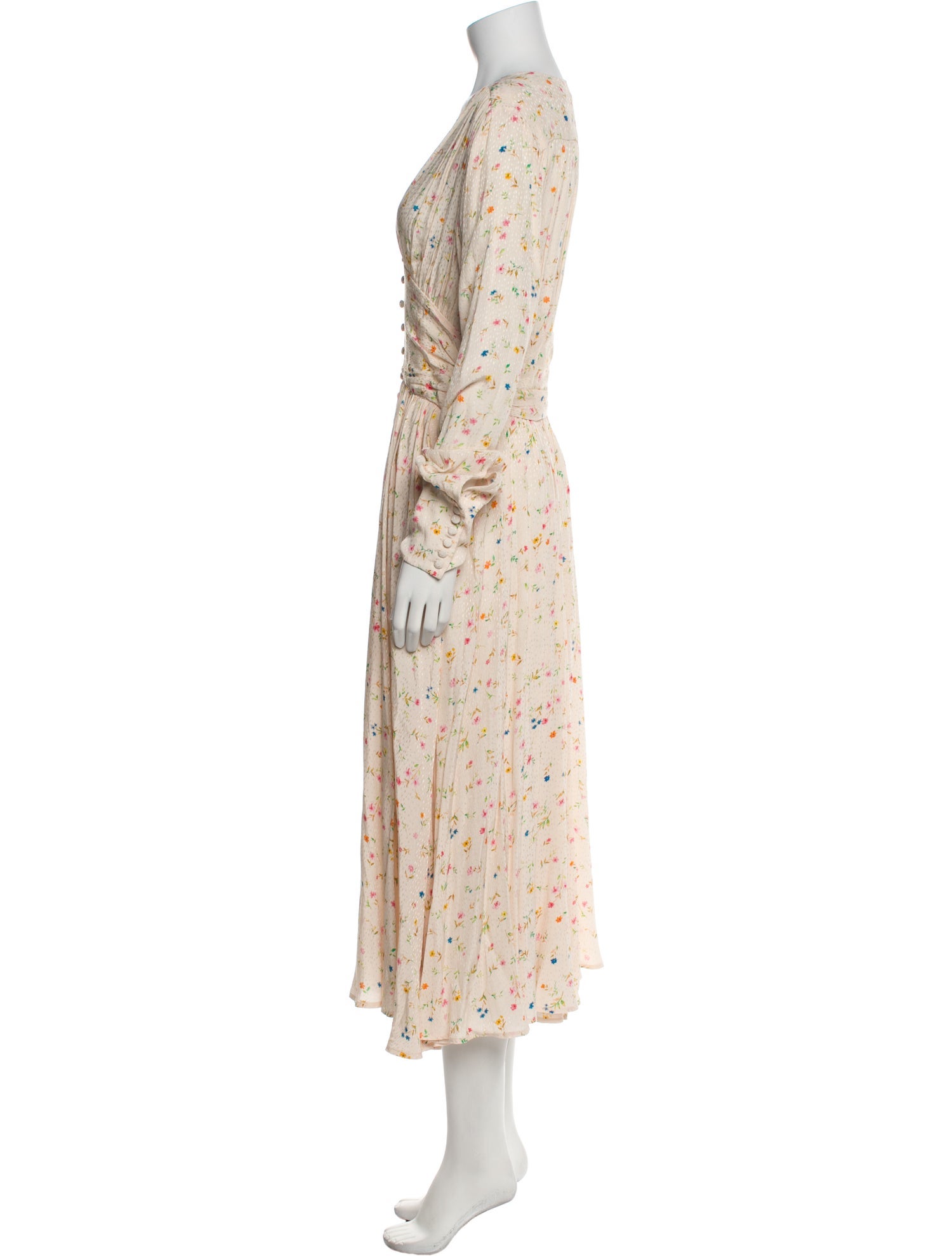 ROTATE Birger Christensen Floral Print Long Dress