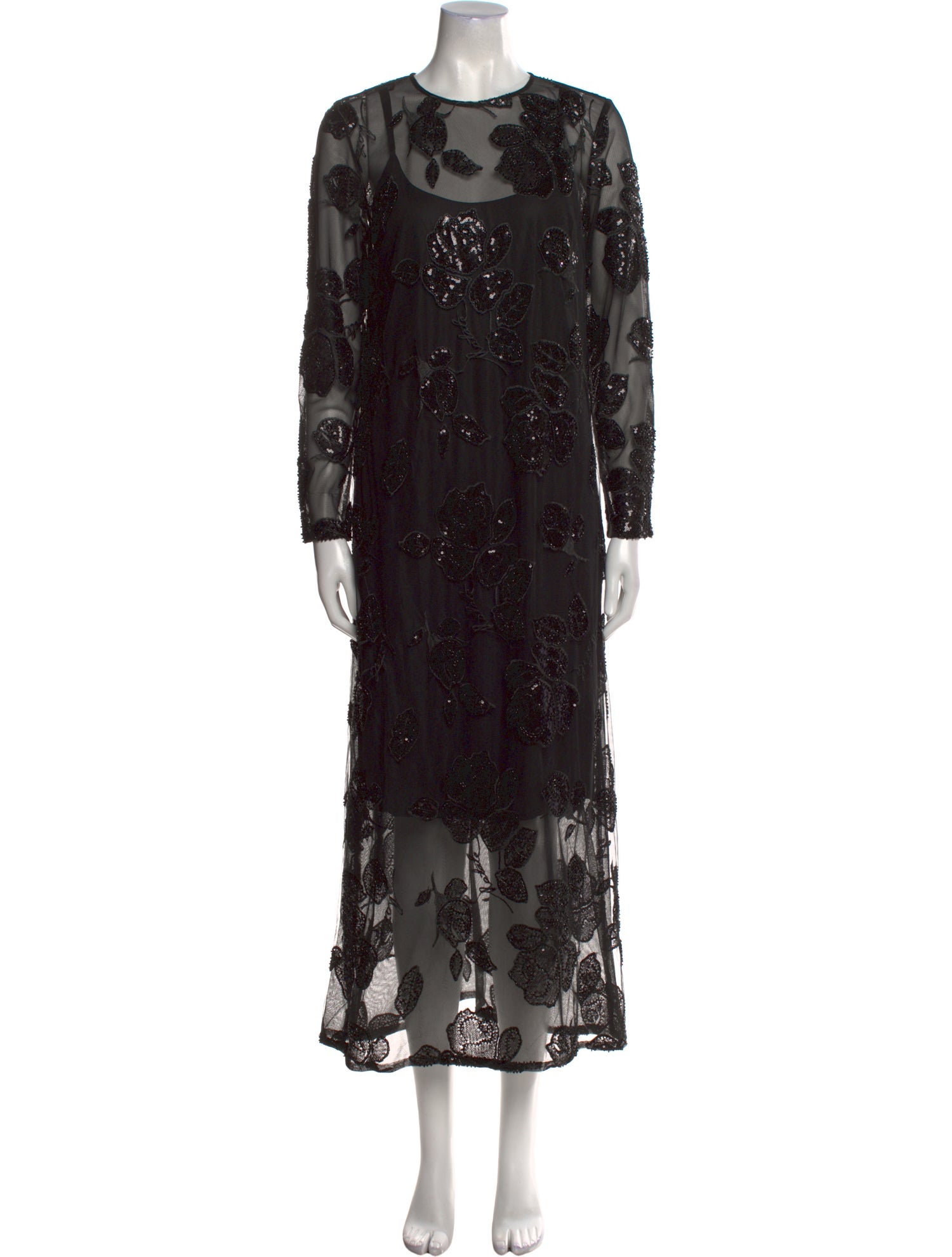 ROTATE Birger Christensen Lace Pattern Long Dress