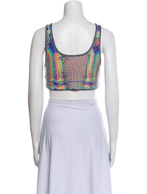 ROTATE Birger Christensen Printed Scoop Neck Crop Top