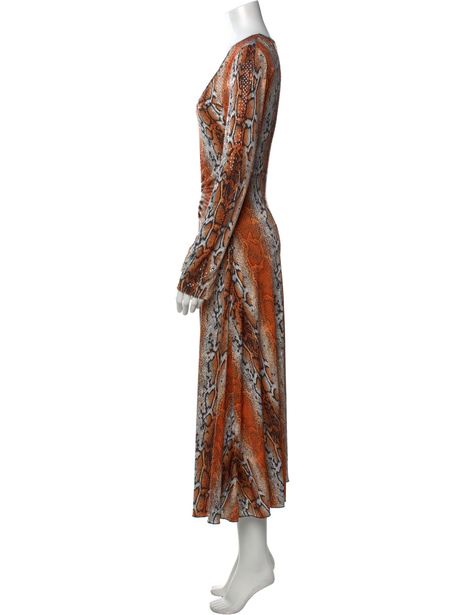 ROTATE Birger Christensen Animal Print Long Dress