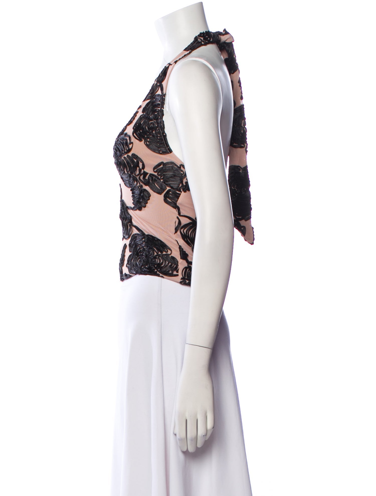 ROTATE Birger Christensen Printed V-Neck Crop Top w/ Tags