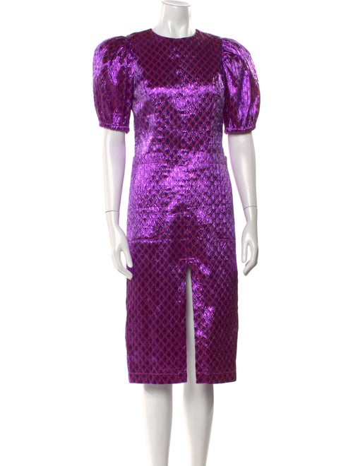 ROTATE Birger Christensen Printed Midi Length Dress