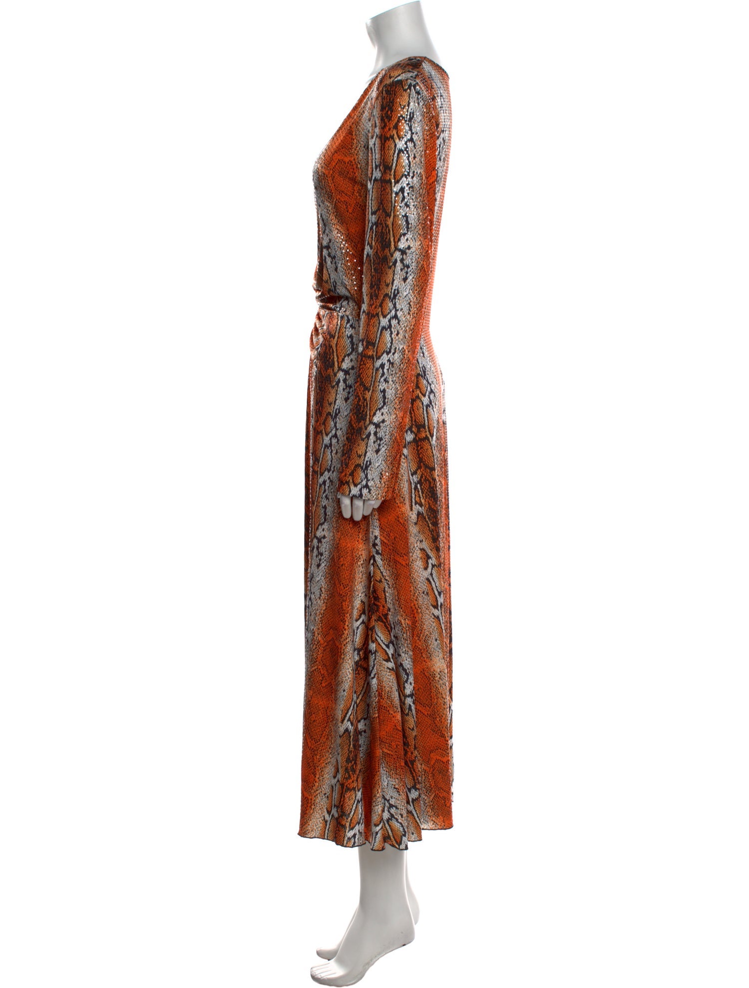 ROTATE Birger Christensen Animal Print Long Dress