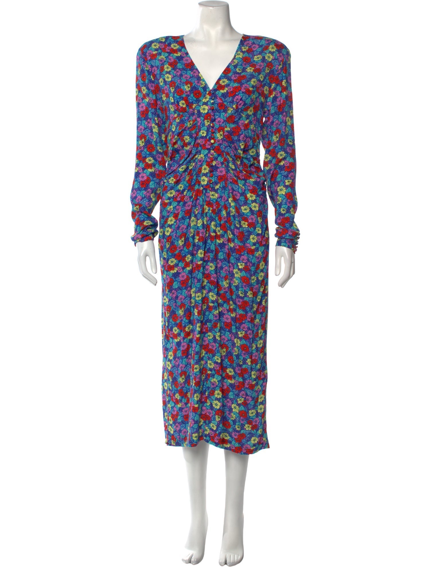 ROTATE Birger Christensen Floral Print Long Dress