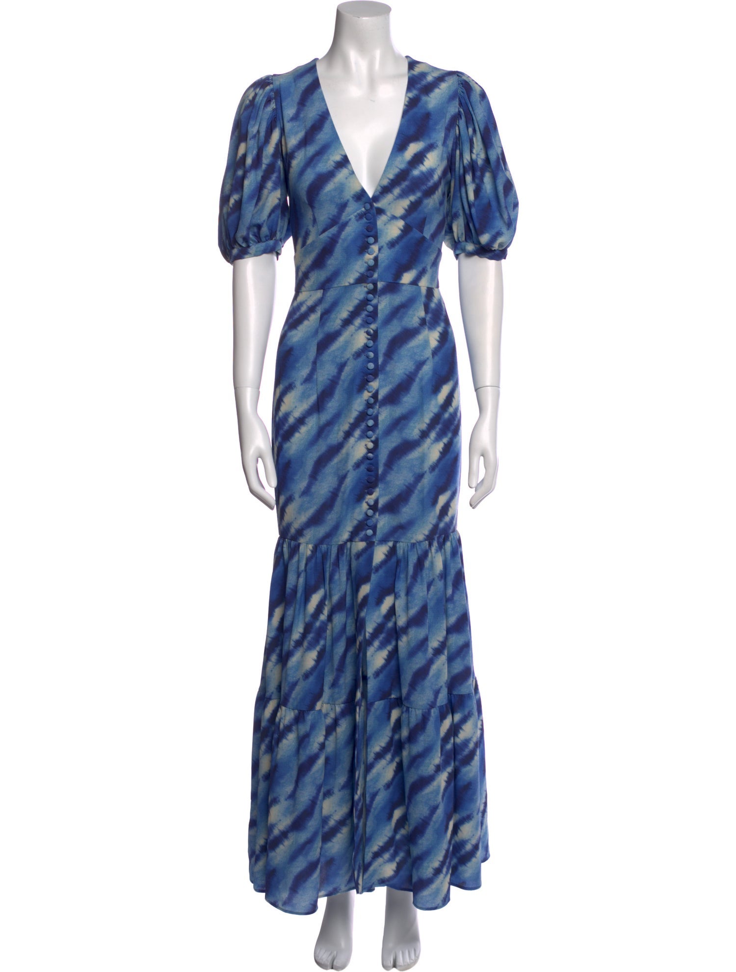 ROTATE Birger Christensen Tie-Dye Print Long Dress