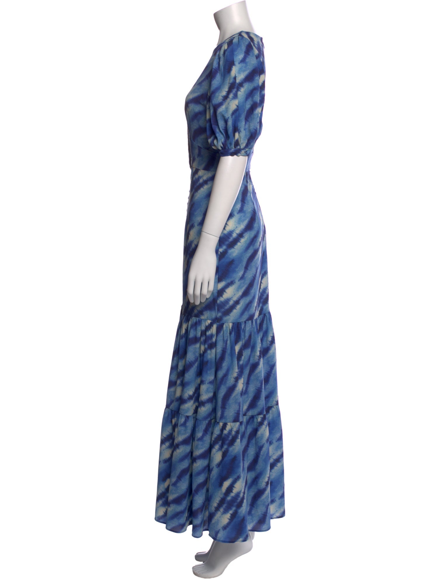 ROTATE Birger Christensen Tie-Dye Print Long Dress