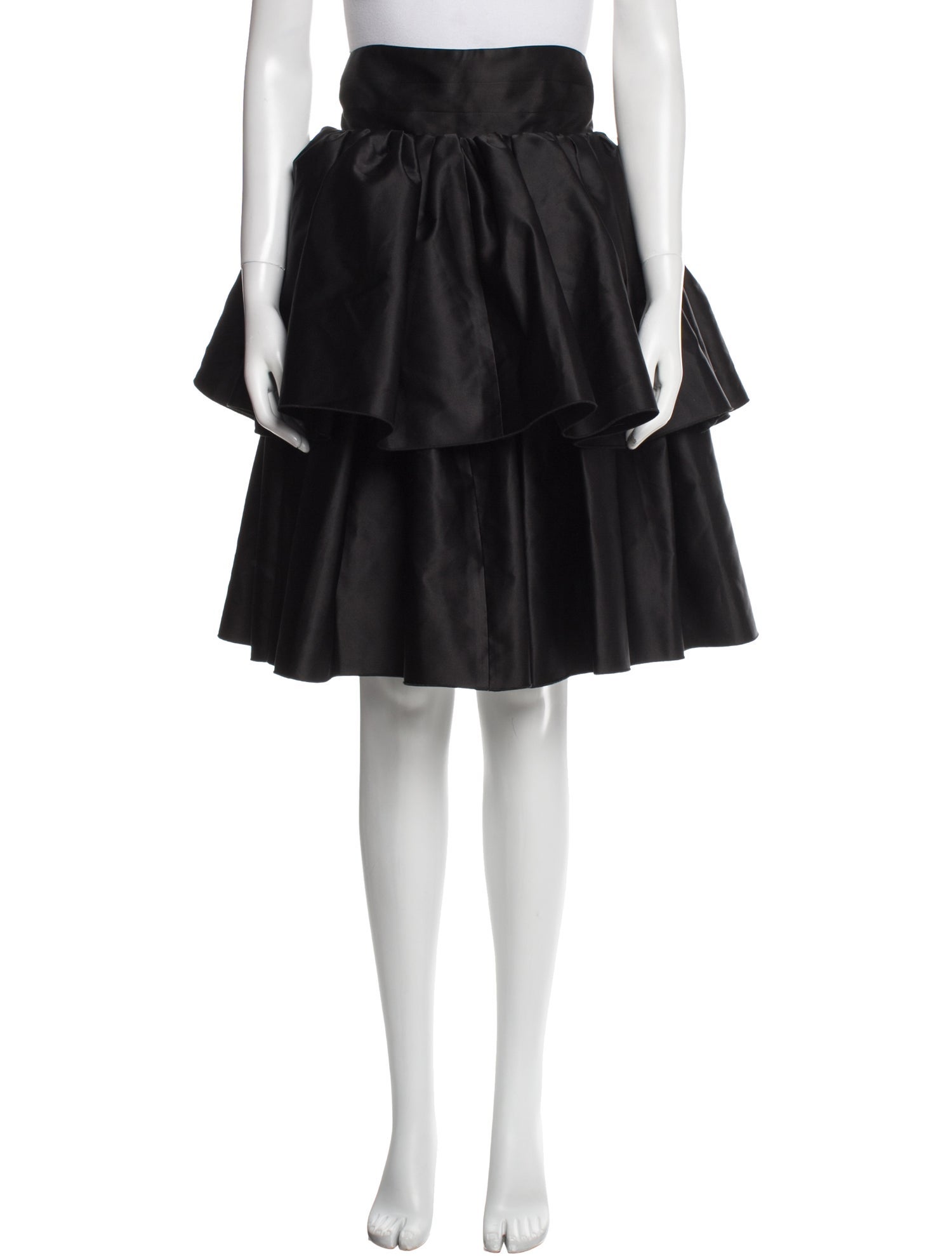 ROTATE Birger Christensen Ruffle Embellishment Knee-Length Skirt