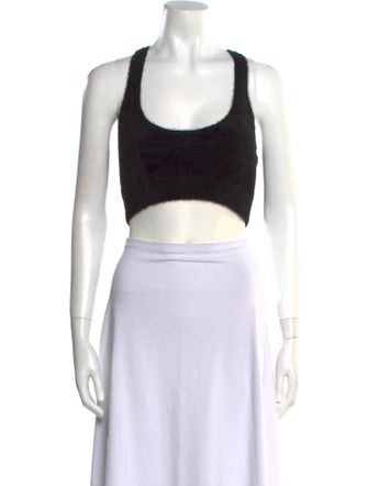 ROTATE Birger Christensen Scoop Neck Sleeveless Crop Top