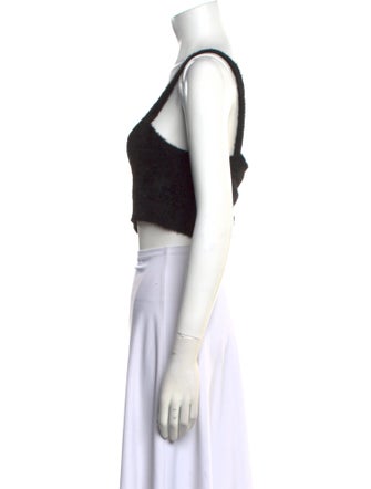 ROTATE Birger Christensen Scoop Neck Sleeveless Crop Top