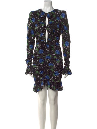 ROTATE Birger Christensen Floral Print Knee-Length Dress