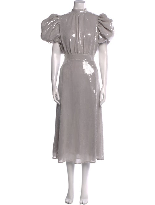 ROTATE Birger Christensen Mock Neck Midi Length Dress